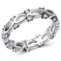 Silver Tone Infinity Oval Hollow Openwork Clear Stone Band Ring view 1