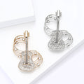 Alloy Rhinestone Guitar Brooch Pin For Music Fashion Apparel view 2