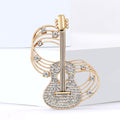 Alloy Rhinestone Guitar Brooch Pin For Music Fashion Apparel view 4