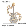 Alloy Rhinestone Guitar Brooch Pin For Music Fashion Apparel view 5