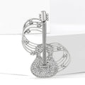 Alloy Rhinestone Guitar Brooch Pin For Music Fashion Apparel view 3
