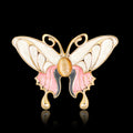 Red Gold Tone Butterfly Enamel Metal Brooch Pin 5 x 4.9 cm view 2