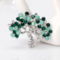 Green Silver Tone Cat Crystal Metal Brooch Pin for Jackets and Lapels view 3