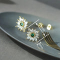 Luxury Floral Stud Earrings For Women, Elegant French Style Fashion Niche Daily Wear Jewelry view 4