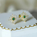 Luxury Floral Stud Earrings For Women, Elegant French Style Fashion Niche Daily Wear Jewelry view 2