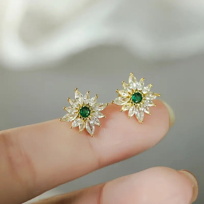 Luxury Floral Stud Earrings For Women, Elegant French Style Fashion Niche Daily Wear Jewelry