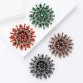 Alloy Rhinestone Sunflower Brooch Pin For Womens Apparel Decoration view 2