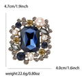 Alloy Rhinestone Square Brooch Pin Vintage Palace Style Apparel Accessory view 6