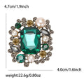 Alloy Rhinestone Square Brooch Pin Vintage Palace Style Apparel Accessory view 5