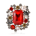 Alloy Rhinestone Square Brooch Pin Vintage Palace Style Apparel Accessory view 1