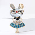 Alloy Rhinestone Bunny Girl Brooch Pin For Coats And Sweaters view 4