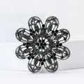 Metal Alloy Rhinestone Flower Brooch For Blazers And Shirts view 4