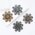 Metal Alloy Rhinestone Flower Brooch For Blazers And Shirts view 2
