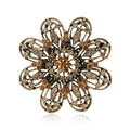 Metal Alloy Rhinestone Flower Brooch For Blazers And Shirts view 1