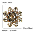 Metal Alloy Rhinestone Flower Brooch For Blazers And Shirts view 6