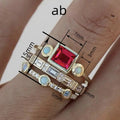 New Hot Selling Gold Three Piece Jewelry Set Geometric Elegant Palace Style Stackable Rings view 4