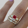 New Hot Selling Gold Three Piece Jewelry Set Geometric Elegant Palace Style Stackable Rings view 5