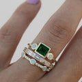 New Hot Selling Gold Three Piece Jewelry Set Geometric Elegant Palace Style Stackable Rings view 3