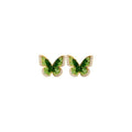 18K Gold Plated Silver Needle Crystal Butterfly Stud Earrings Elegant Niche Style view 5