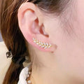 Micro Pave Wheat Ear Studs For Women, Elegant Niche Daily Fashion Statement Earrings view 3