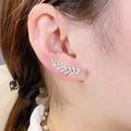 Micro Pave Wheat Ear Studs For Women, Elegant Niche Daily Fashion Statement Earrings view 2