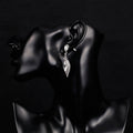 Silver Tone Marquise Teardrop Crystal Crystal Metal Dangle Earrings view 4