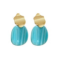 2026 Chic Irregular Oval Resin Stud Earrings For Women Minimalist Geometric Fashion Jewelry view 5
