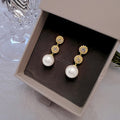 Plated Geometric Drop Earrings For Women French Elegant Light Luxury Fashion Jewelry view 2
