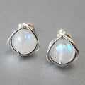 Colorful Faux Moonstone Stud Earrings For Women, Line Design Sweet Fashion Jewelry view 2