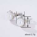 Colorful Faux Moonstone Stud Earrings For Women, Line Design Sweet Fashion Jewelry view 4