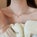 Stainless Steel Irregular Round Resin Bulb Necklace Bracelet Jewelry Set, Geometric Luxury Style view 1