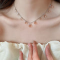 Stainless Steel Irregular Round Resin Bulb Necklace Bracelet Jewelry Set, Geometric Luxury Style view 3