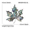 Alloy Shell Maple Leaf Brooch Pin For Women's Apparel view 5