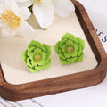 Elegant Enamel Peach Blossom Flower Studs With Rhinestone Center Sweet Spring Alloy Earrings view 4