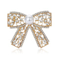 Alloy Rhinestone Hollow Bow Brooch Pin For Womens Fashion Clothing view 1