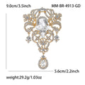 Luxury Alloy Glass Pendant Brooch For Women Garment Decoration view 6