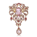Luxury Alloy Glass Pendant Brooch For Women Garment Decoration view 1