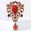 Luxury Alloy Glass Pendant Brooch For Women Garment Decoration view 3