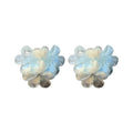 Resin Flower Stud Earrings With Silver Needle, Elegant Fairy Style Fashion Ear Jewelry view 5
