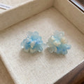 Resin Flower Stud Earrings With Silver Needle, Elegant Fairy Style Fashion Ear Jewelry view 4