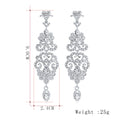 Silver Tone Crystal Scroll Tassel Metal Dangle Earrings view 3