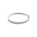 Copper Zircon Rectangle Buckle Bangle For Women Minimalist Elegant Chic Bracelet view 5