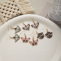 Vintage Dark Enamel Butterfly Moth Alloy Star Moon Celestial Dangle Hook Women's Fashion Earrings view 2