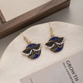 Vintage Dark Enamel Butterfly Moth Alloy Star Moon Celestial Dangle Hook Women's Fashion Earrings view 3