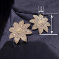 Light Luxury Floral Stud Earrings For Women With Faux Pearl And Micro Paved Zircon Jewelry view 4
