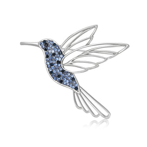 Alloy Rhinestone Hummingbird Brooch Pin For Suits And Shawls