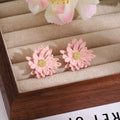 Sweet 3D Daisy Flower Enamel Studs With Rhinestone Centers Korean Elegant Spring Fashion Earrings view 4