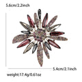 Alloy Rhinestone Glass Sunflower Brooch Pin For Women's Clothing view 6