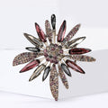 Alloy Rhinestone Glass Sunflower Brooch Pin For Women's Clothing view 3