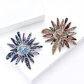 Alloy Rhinestone Glass Sunflower Brooch Pin For Women's Clothing view 2